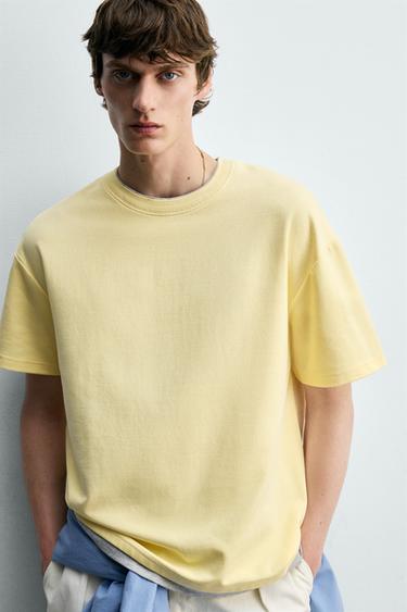 CONTRAST MOCK LAYER T-SHIRT - Light yellow by Zara - Image 4