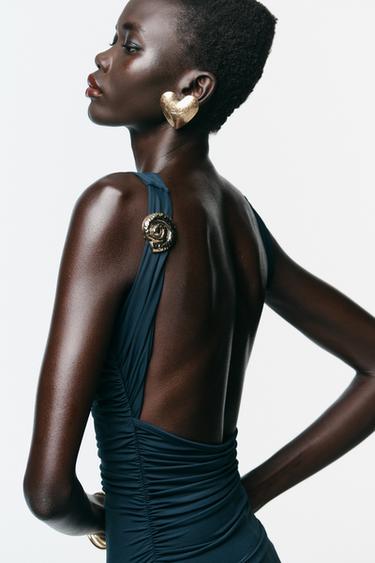 SHELL POLYAMIDE DRESS - navy by Zara