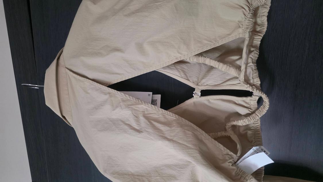 ELASTIC LINEN BLEND CROPPED SHIRT - Image 3