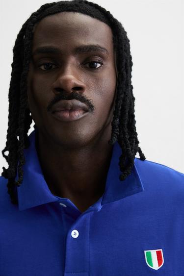 COLOUR BLOCK FLAG POLO SHIRT - Blue by Zara