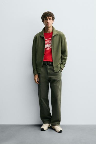 LIGHTWEIGHT QUARTER-ZIP SWEATSHIRT - Green-dry by Zara - Image 0