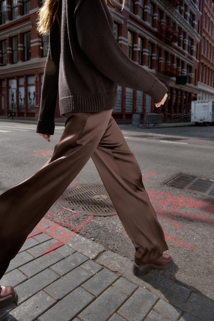 SATIN STRAIGHT LEG PANTS