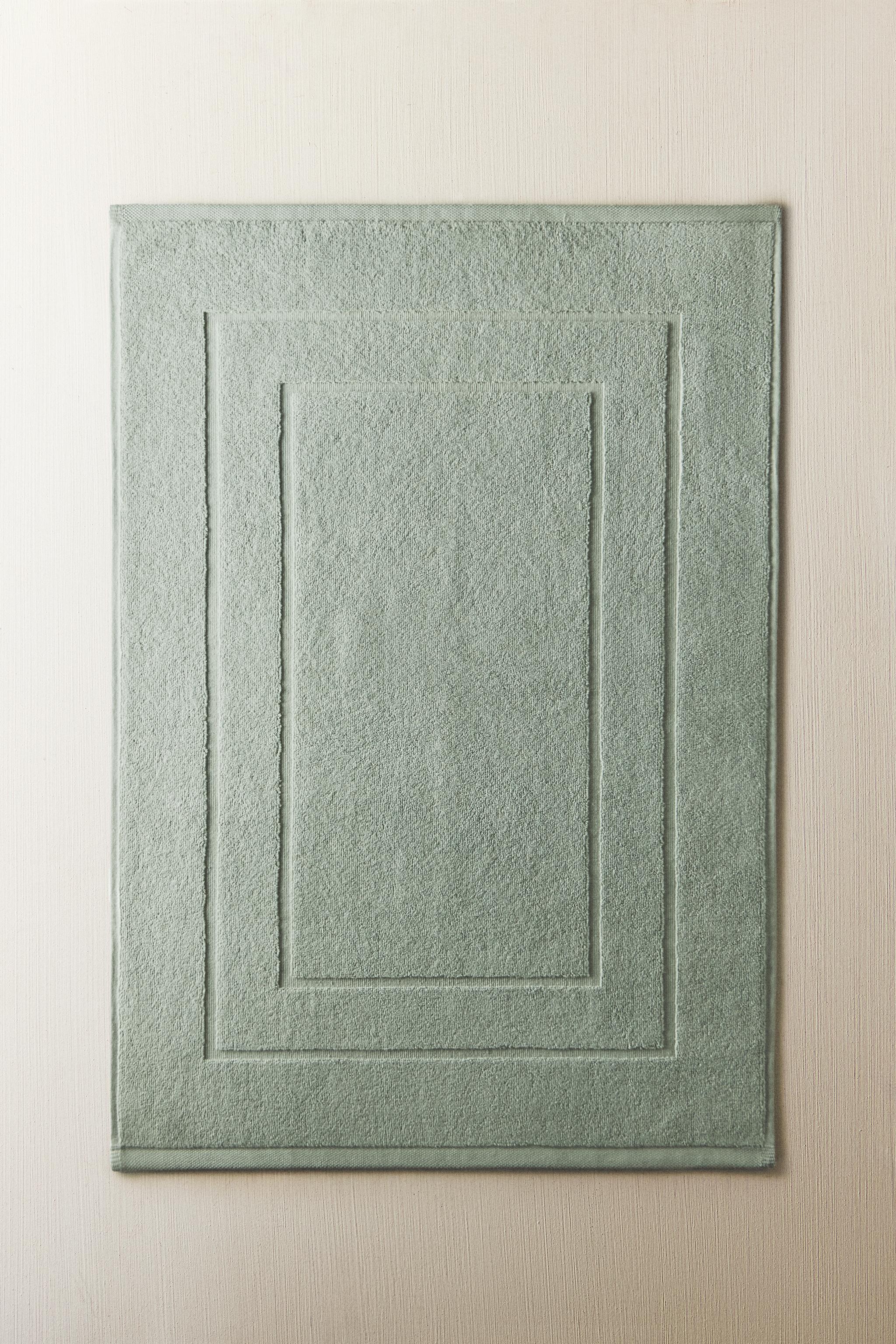 COTTON BATH MAT — Blue / Green