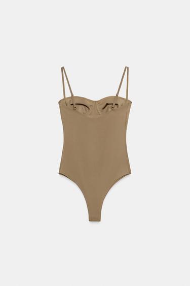 BODY LINGERIE EN POLYAMIDE - Camel foncé de Zara - Image 5