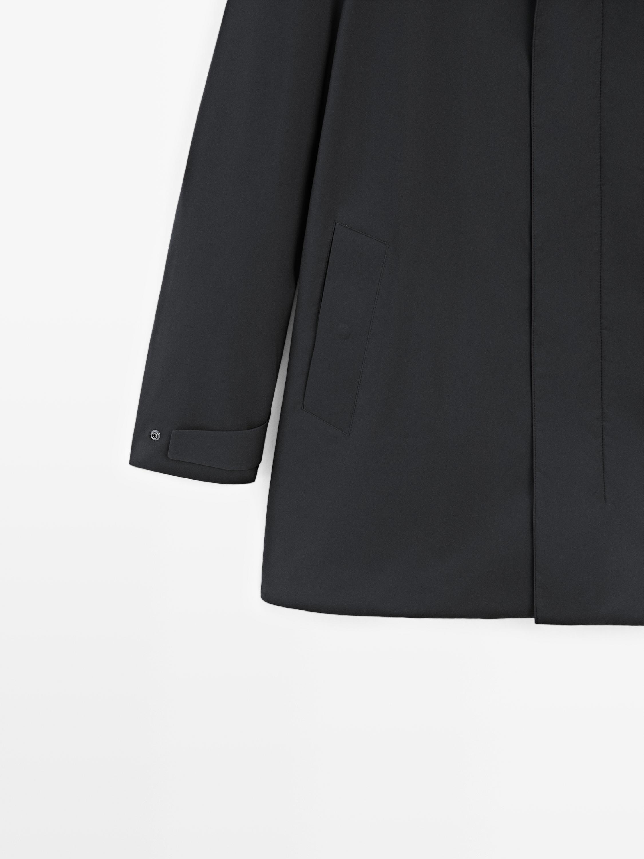 Water-repellent fabric trench coat