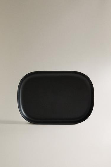 BLACK RESIN BATHROOM TRAY - Black by Zara