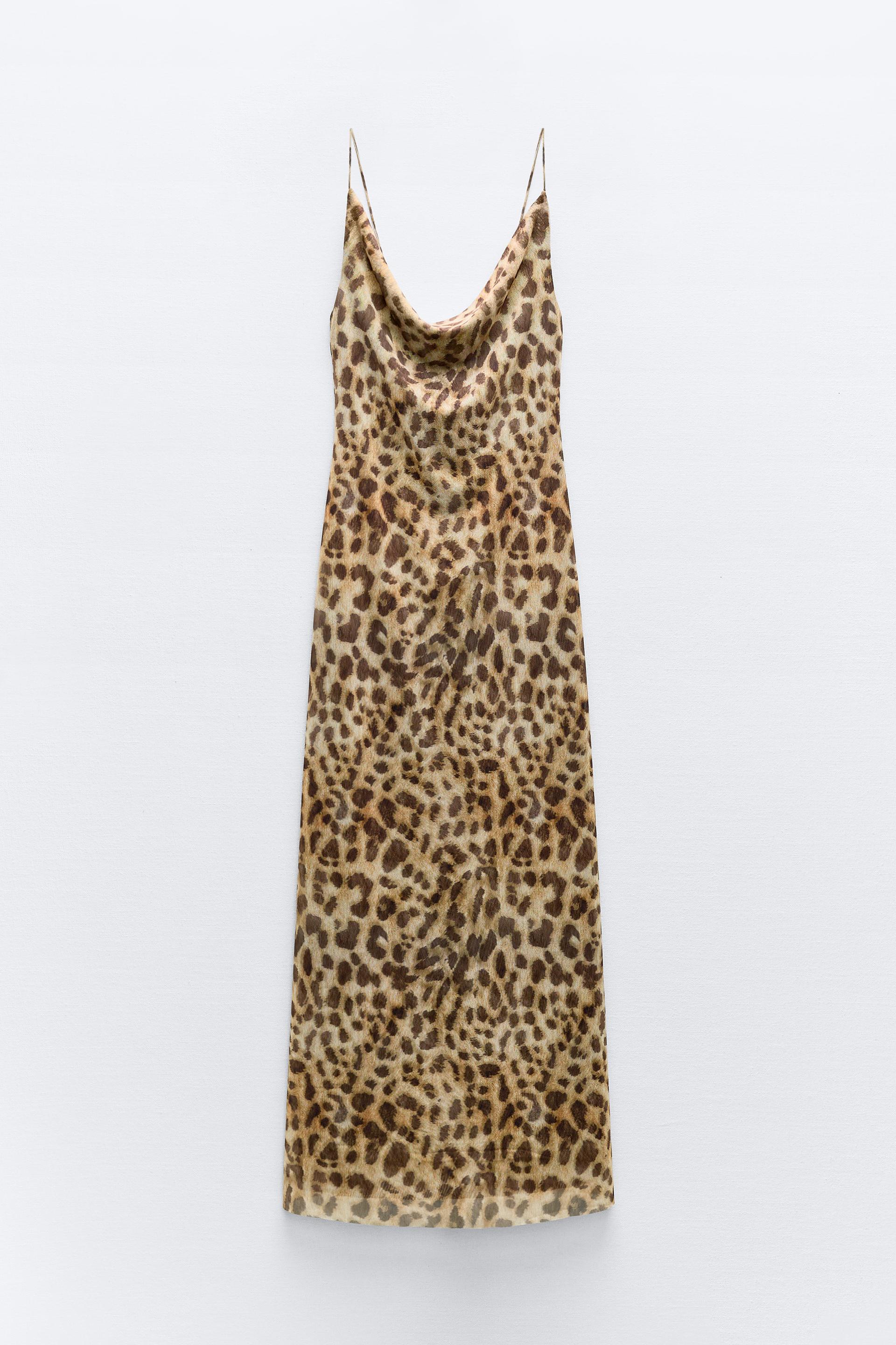 ANIMAL PRINT TULLE DRESS - Leopard