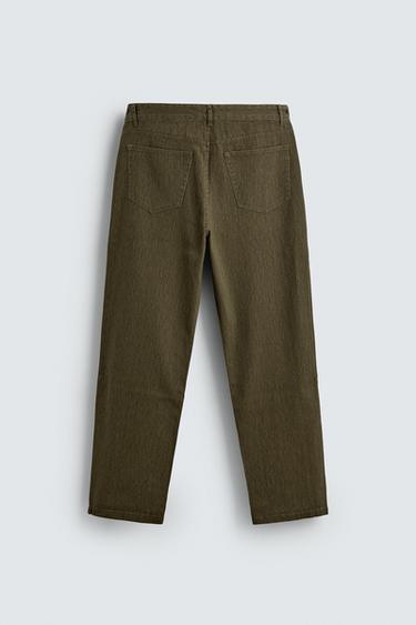 PANTALON STRUCTURE COTON - Vert de Zara - Image 6