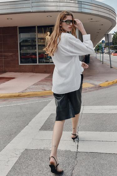 STRIPED OVERSIZE SHIRT - Black / White by Zara - Image 3