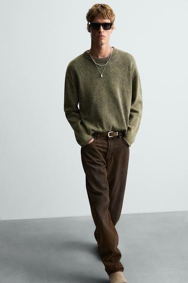 WASHED COTTON SWEATER - washed green by Zara - Image 5