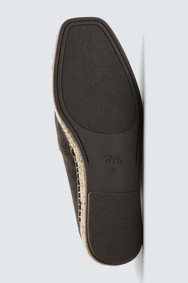 ESPADRILLE EN CUIR - Marron chocolat de Zara - Image 3