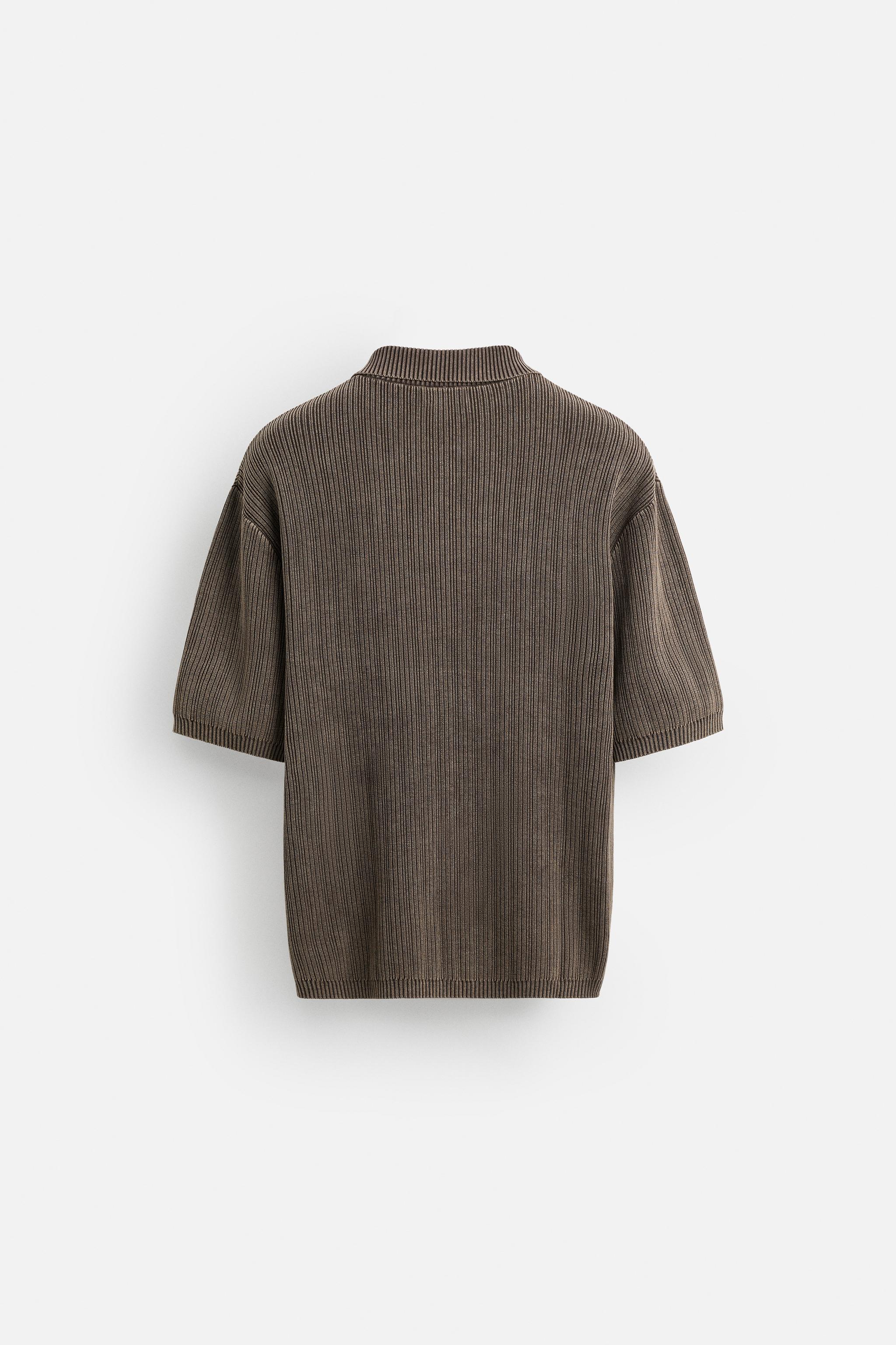 POLO EN MAILLE STRUCTURÉE DÉLAVÉE