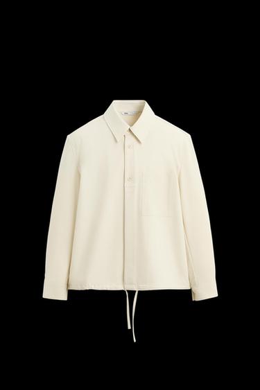 VISCOSE BLEND OVERSHIRT - Ecru by Zara - Image 0