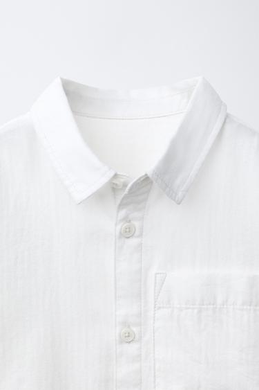 PLAIN SHIRT WITH POCKET - White by Zara - Image 2