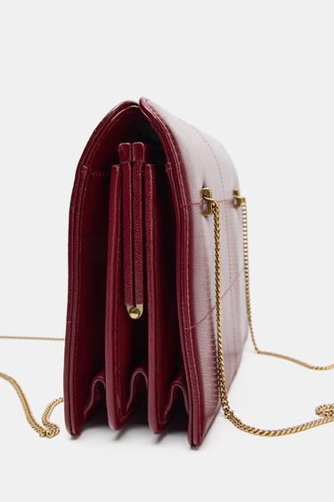 LEATHER SHOULDER BAG - Red by Zara - Image 4