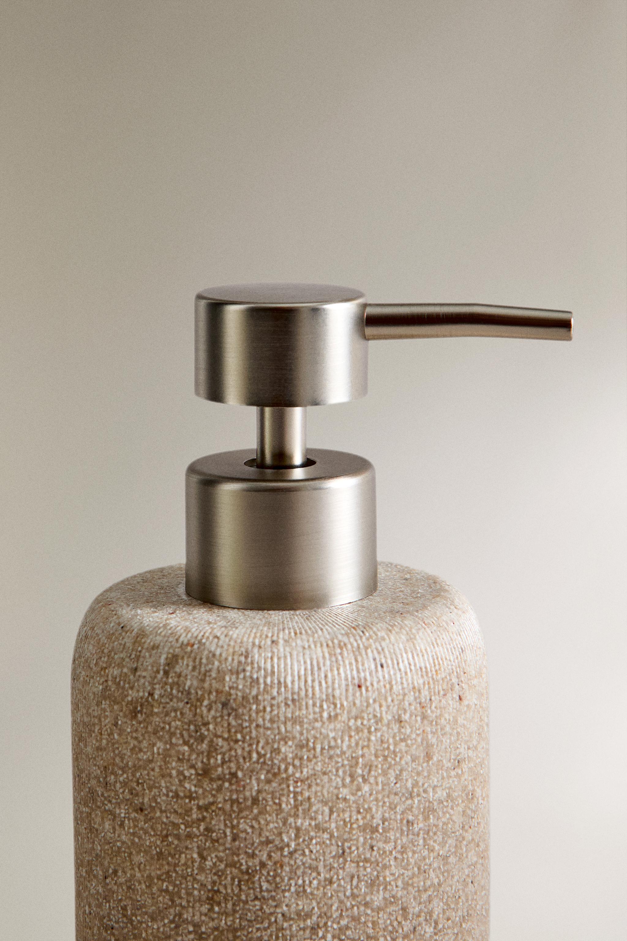 RESIN SOAP DISPENSER — Beige