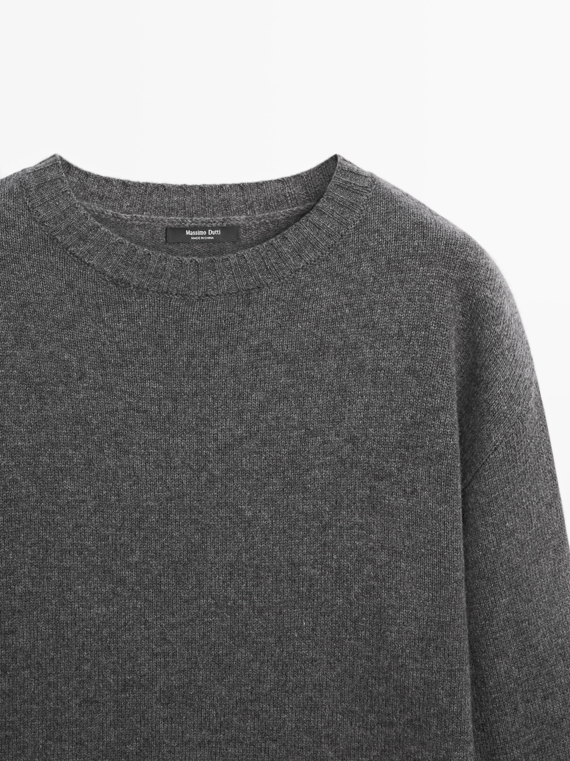 Pull col rond en laine mélangée