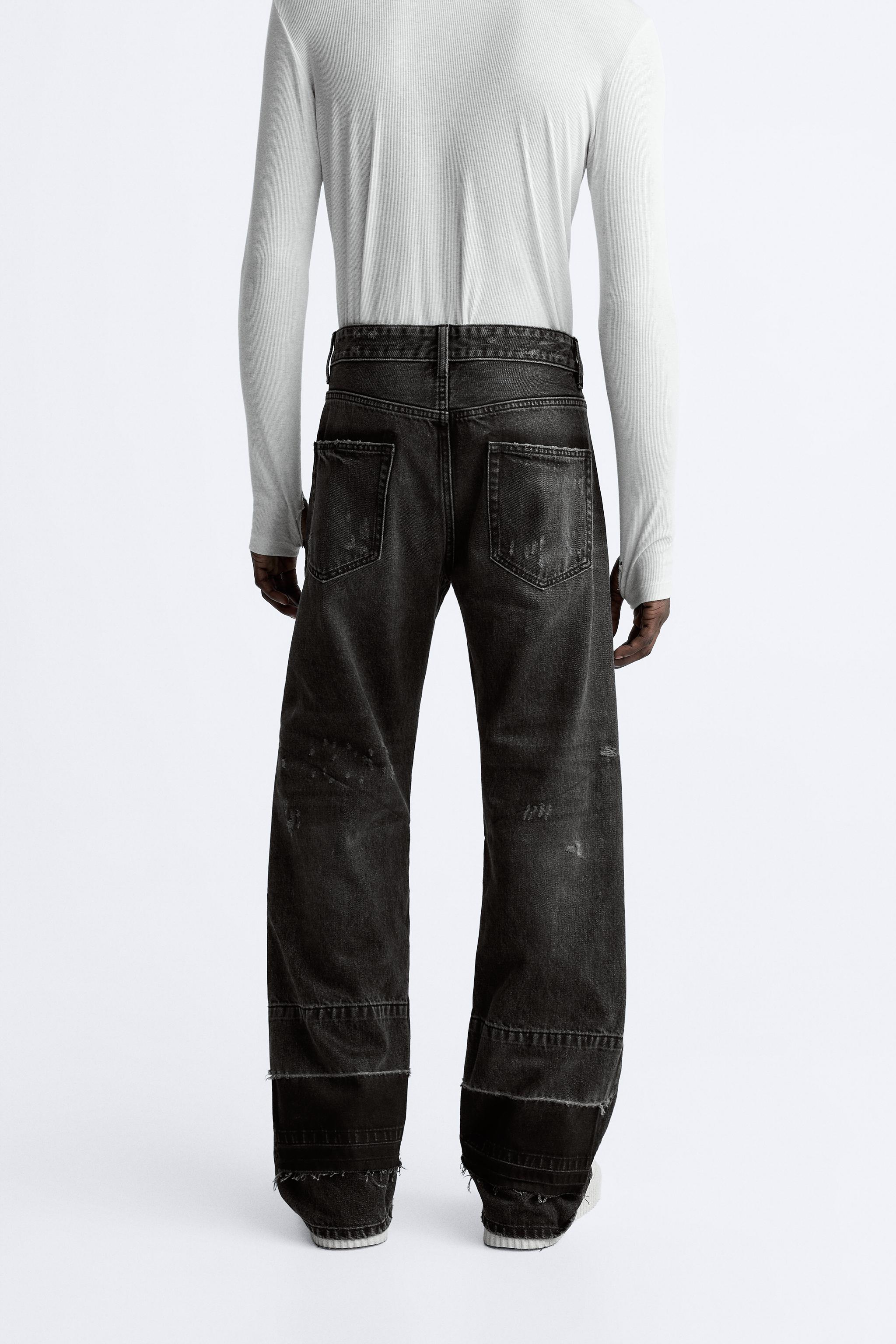 RELAXED RIPPED JEANS - Charcoal | ZARA United States