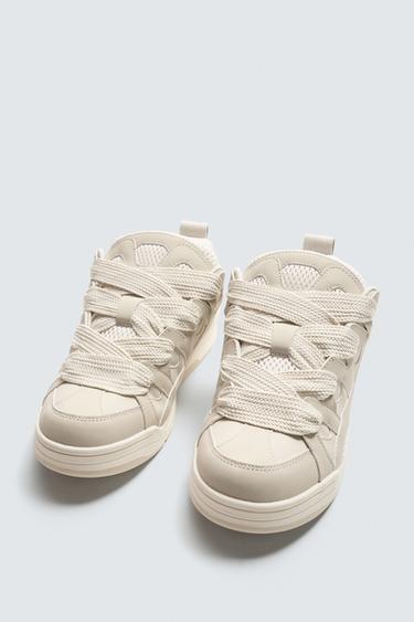 TENNIS À LACETS MAXI - Beige de Zara - Image 3