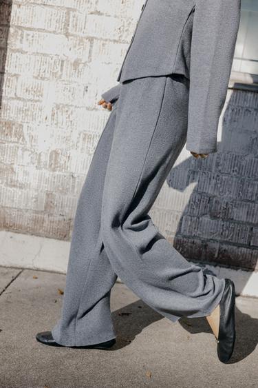 Zara SOFT TOUCH PALAZZO PANTS - Mid-gray