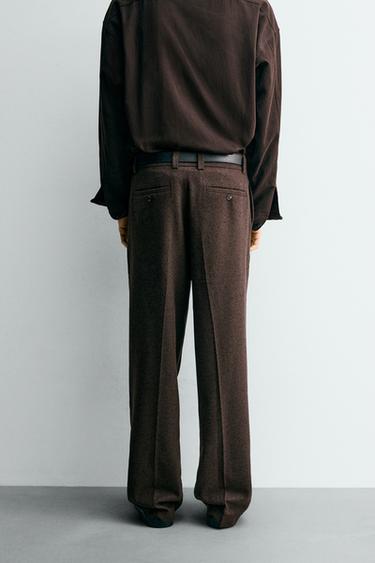 PANTALON BOUTONNÉ À PLIS - Marron de Zara - Image 2