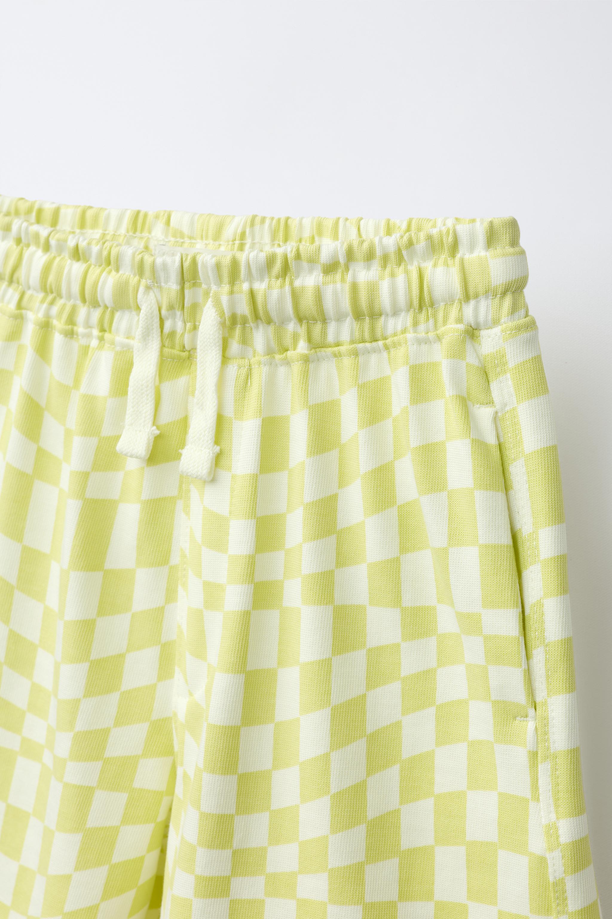 Детские шорты Zara CHECKERBOARD T-SHIRT AND BERMUDA SET — фото 7