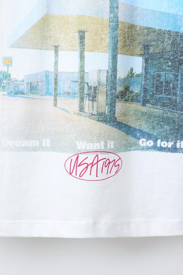 PETROL STATION PRINT T-SHIRT - White by Zara - Image 3