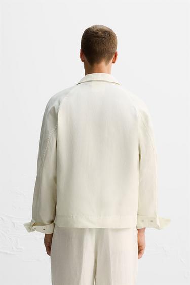BLOUSON COTON - LIN ÉDITION LIMITÉE - Blanc cassé de Zara - Image 2
