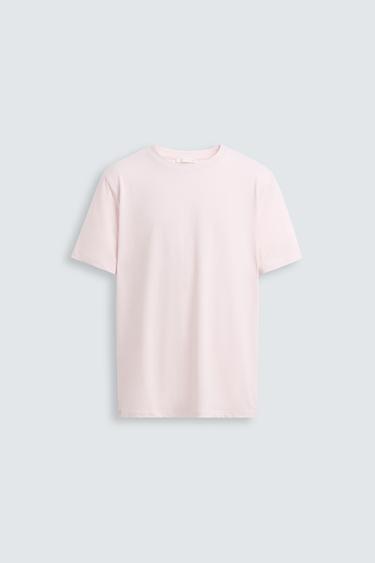 BLUZË SLIM FIT BAZIKE - Rozë e lehtë nga Zara