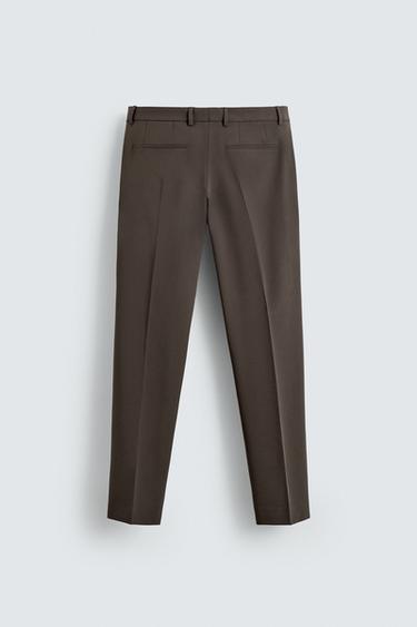 PANTALON DE COSTUME CONFORT - Marron / Taupe de Zara - Image 5