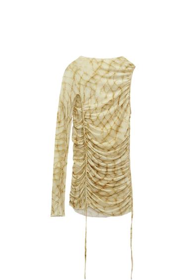 TULLE PRINTED ASYMMETRIC TOP