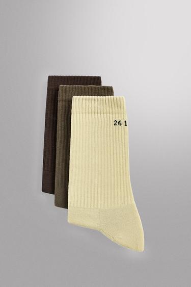 جوارب تمرين حزمة 3 - أخضر الخاص بـ Zara