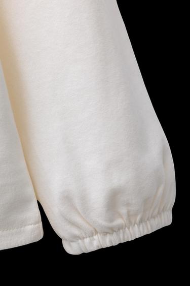 T-SHIRT WITH EMBROIDERED COLLAR - Ecru by Zara