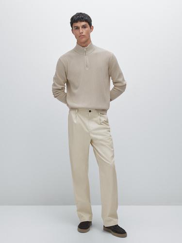 Zara Mock neck knit sweater - Stone