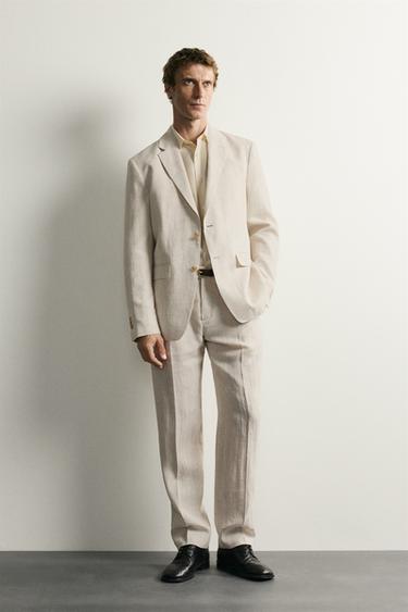 КОСТЮМ REGULAR FIT ИЗ 100% ЛЬНА — Цвет веревки темный от Zara
