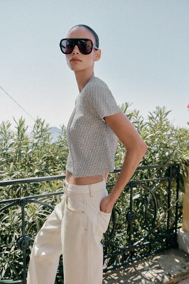 GILET EN MAILLE PAILLETTES ET FIL MÉTALLISÉ - Argent de Zara - Image 3
