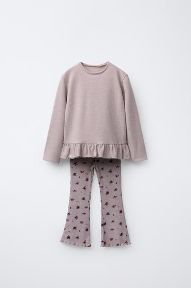 CONJUNTO CAMISETA Y LEGGING SOFT TOUCH ESTAMPADO - Rosado de Zara