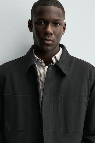 SURCHEMISE MATELASSÉE À POCHES - Bleu marine de Zara - Image 4