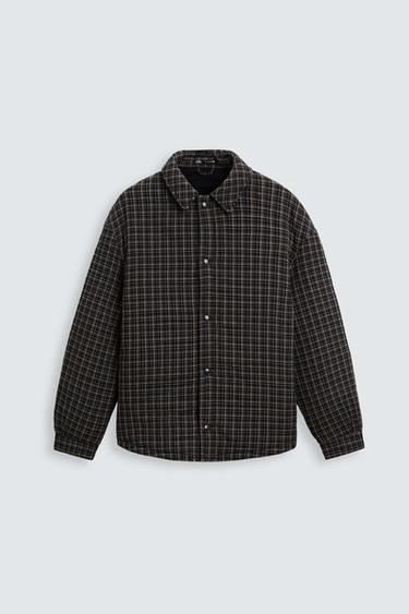 CAMISA AMPLA XADREZ ACOLCHOADA - Preto / Marrom da Zara