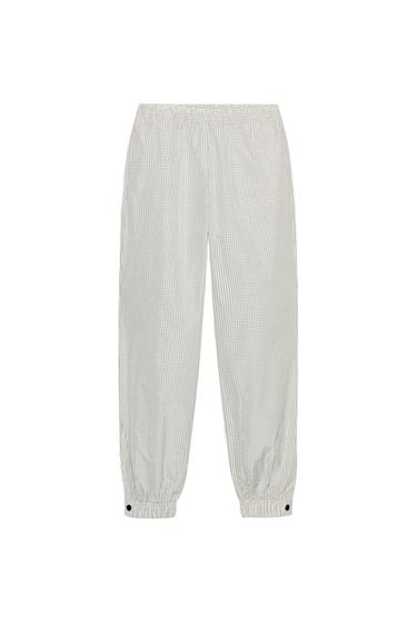 PANTALÓN BOMBACHO NYLON CUADROS - Blanco / Negro de Zara