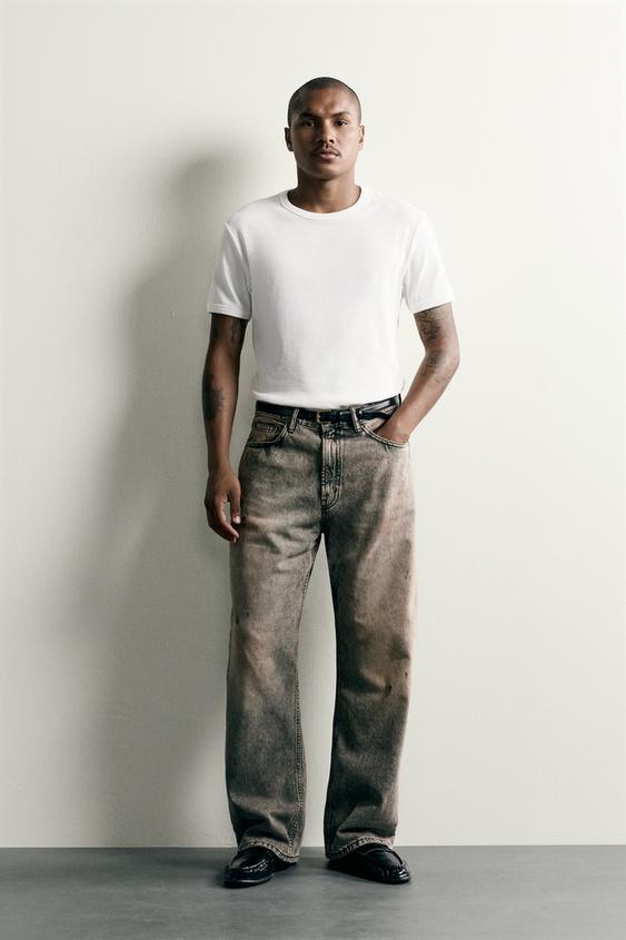 BAGGY FIT JEANS - Grey / Tan de Zara - Imagen 0