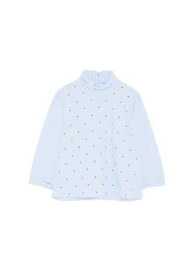 BEJEWELED BLOUSE WITH GATHERED DETAILS