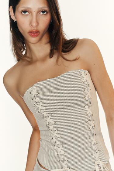 STRIPED LACE-UP CORSET — Striped 2