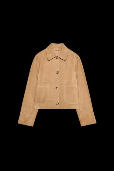 WILDLEDERJACKE 100 % ZW COLLECTION LIMITED EDITION - Hellbraun von Zara - Bild 0