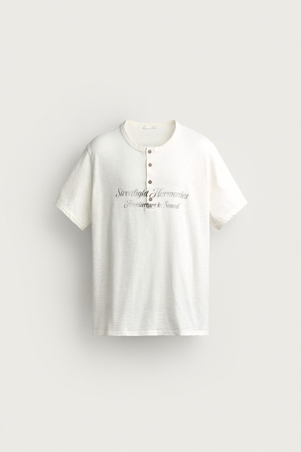 WASHED HENLEY T-SHIRT
