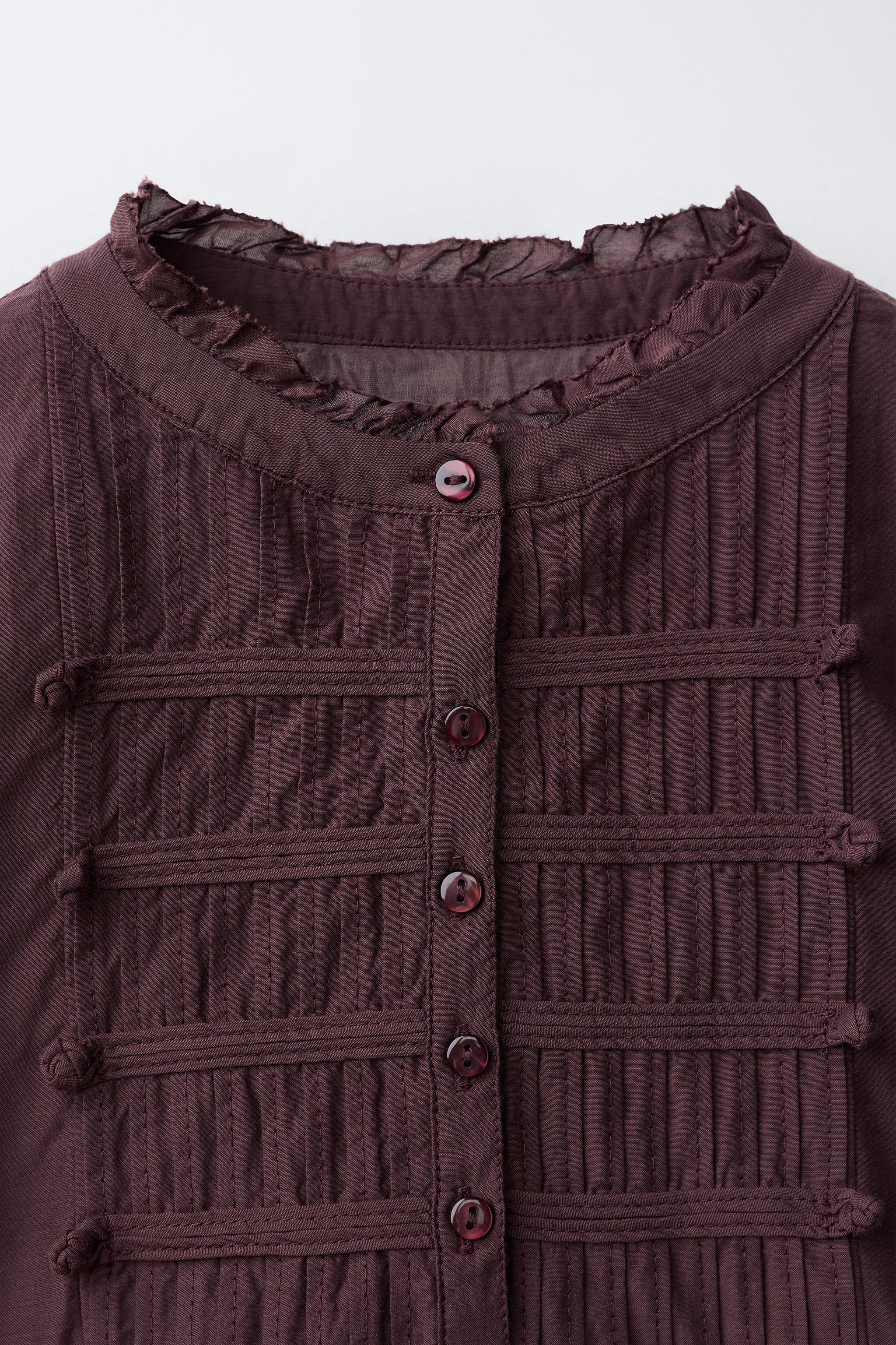 Детские рубашки Zara PINTUCK FROG FASTENING SHIRT — фото 3