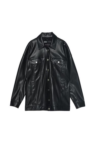 FAUX LEATHER OVERSIZE JACKET