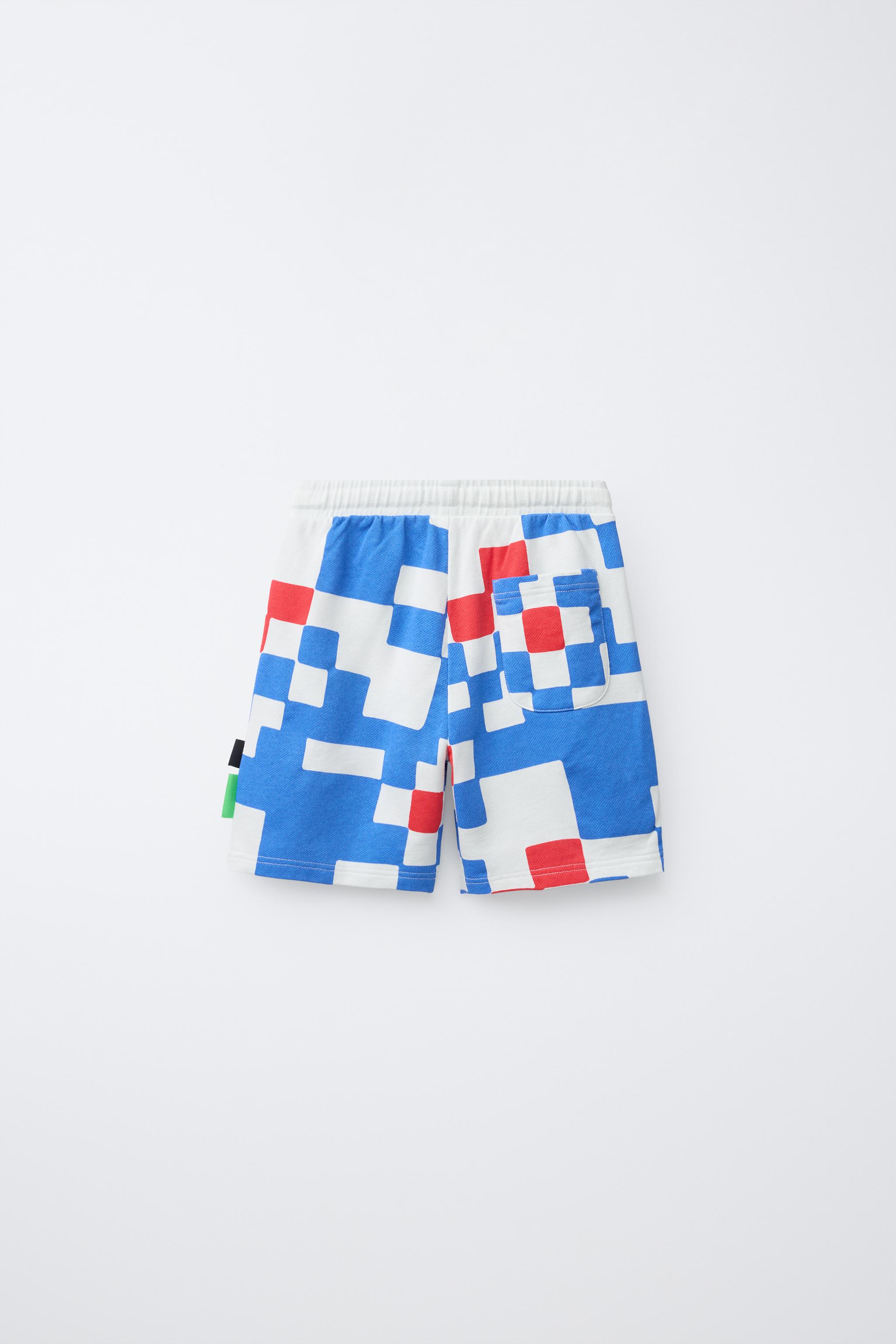 Детские шорты Zara PLAID LOGO LABEL SHORTS — фото 3