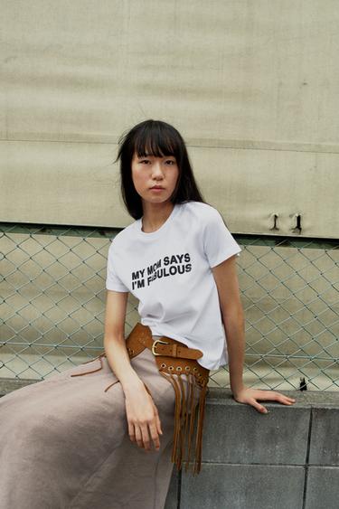SLOGAN T-SHIRT - white by Zara