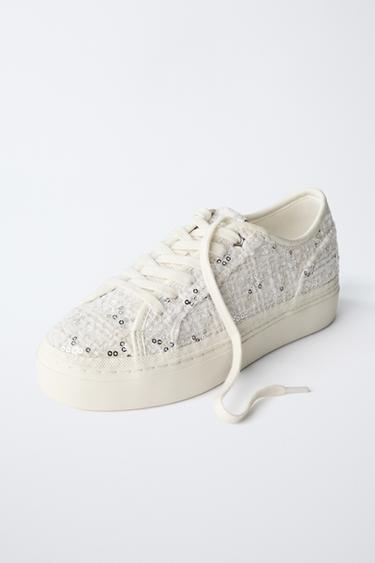 TENNIS OU BASKET À PAILLETTES - Blanc de Zara - Image 2